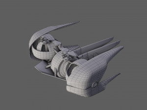 sci-fi glider - low poly - game ready - pbr 3D Модель