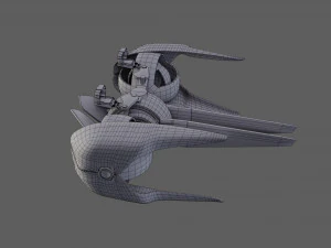 sci-fi glider - low poly - game ready - pbr 3D Model