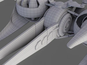 sci-fi glider - low poly - game ready - pbr 3D Model