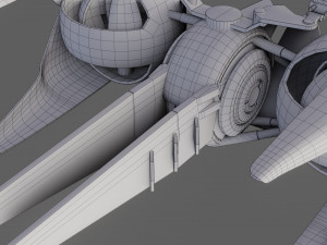 sci-fi glider - low poly - game ready - pbr 3D Модель