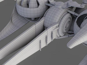 sci-fi glider - low poly - game ready - pbr 3D Model