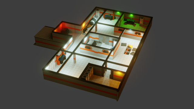 modular sci fi lab - low poly - game ready - pbr Modelo 3D .c4d .max .obj .3ds .fbx .stl .blend 