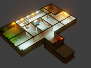 modular sci fi lab - low poly - game ready - pbr Modelo 3D