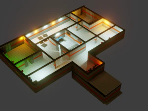 modular sci fi lab - low poly - game ready - pbr 3D Model