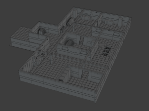 modular sci fi lab - low poly - game ready - pbr Modelo 3D