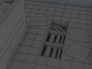 modular sci fi lab - low poly - game ready - pbr 3D Model