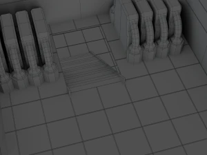 modular sci fi lab - low poly - game ready - pbr 3D Model