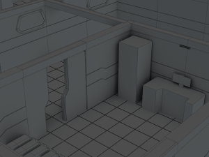 modular sci fi lab - low poly - game ready - pbr Modelo 3D