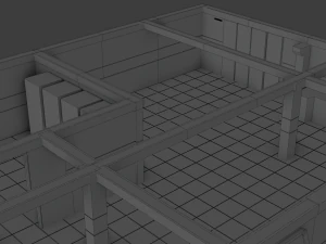 modular sci fi lab - low poly - game ready - pbr 3D Model