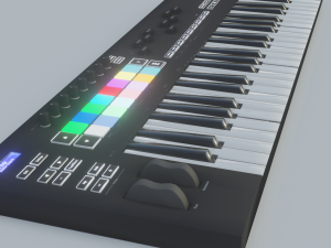 novation launchkey keyboard - low poly - game ready - pbr Model 3D