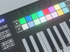 novation launchkey keyboard - low poly - game ready - pbr 3D Model