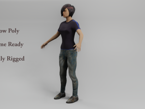 female character - low poly - game ready 3D मॉडल
