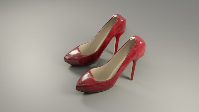 high heels - low poly - pbr Modèle 3D .c4d .max .obj .3ds .fbx .stl .blend 