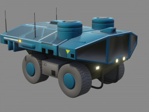 sci-fi rover - low poly - game ready - pbr 3D Model
