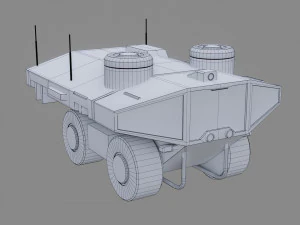sci-fi rover - low poly - game ready - pbr 3D Model