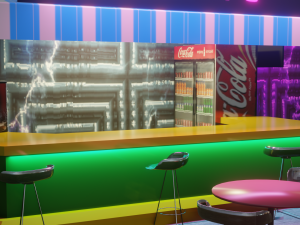 coffee shop - low poly game ready - pbr 3Dモデル