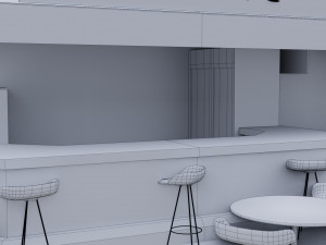 coffee shop - low poly game ready - pbr 3Dモデル