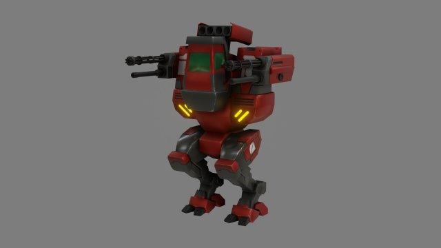 sf light weight mech - low poly - game ready - pbr 3D Model .c4d .max .obj .3ds .fbx .stl .blend 
