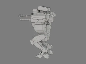 sf light weight mech - low poly - game ready - pbr 3D Model