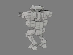 sf light weight mech - low poly - game ready - pbr 3D Model