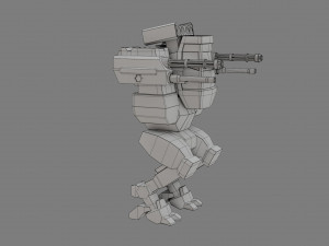 sf light weight mech - low poly - game ready - pbr 3D Model