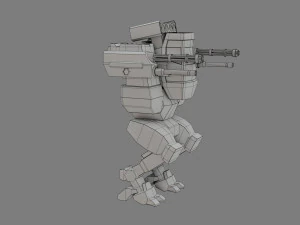 sf light weight mech - low poly - game ready - pbr 3D Model