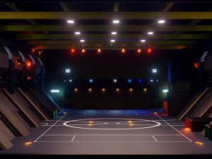 sci-fi hangar - low poly - game ready -pbr 3D Model