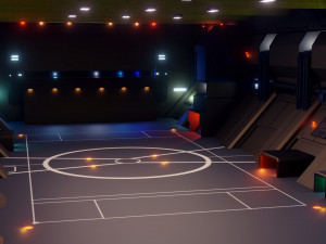 sci-fi hangar - low poly - game ready -pbr 3D Model