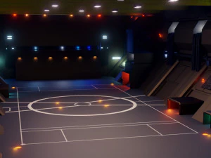sci-fi hangar - low poly - game ready -pbr 3D Model