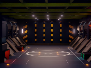 sci-fi hangar - low poly - game ready -pbr 3D Model