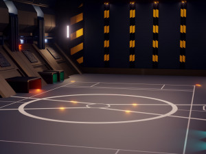 sci-fi hangar - low poly - game ready -pbr 3D Model