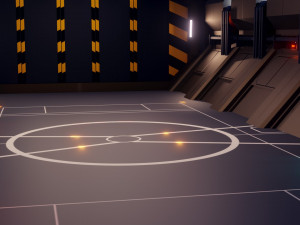 sci-fi hangar - low poly - game ready -pbr 3D Model