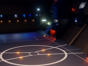 sci-fi hangar - low poly - game ready -pbr 3D Model