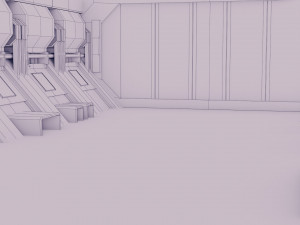 sci-fi hangar - low poly - game ready -pbr 3D Model