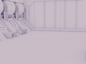 sci-fi hangar - low poly - game ready -pbr 3D Model