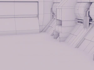 sci-fi hangar - low poly - game ready -pbr 3D Model