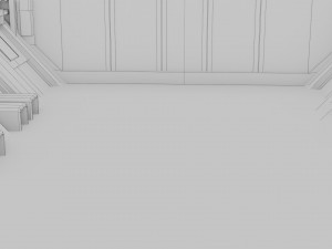 sci-fi hangar - low poly - game ready -pbr 3D Model