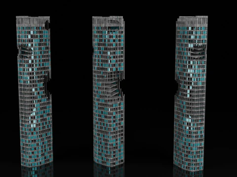 Low Poly Ruined Building - Game Ready - PBR 3D Model