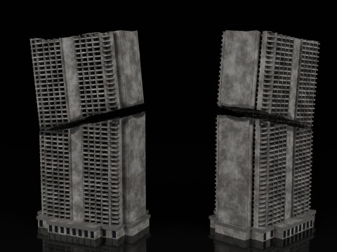 Low Poly Ruined Building - Game Ready - PBR 3D 模型