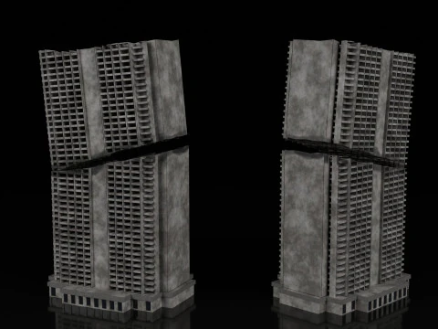 Low Poly Ruined Building - Game Ready - PBR 3D Model