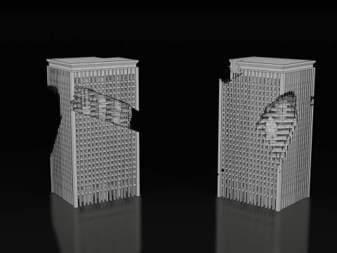 Low Poly Ruined Building - Game Ready - PBR 3D Model