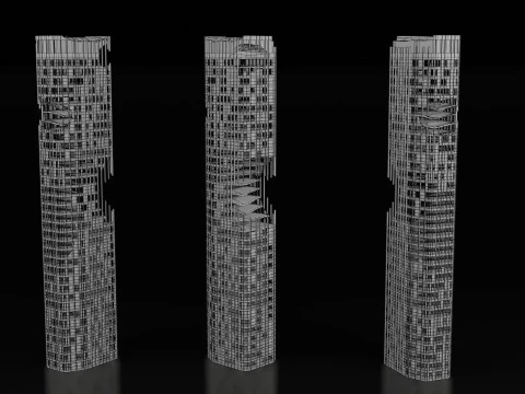 Low Poly Ruined Building - Game Ready - PBR 3D Model