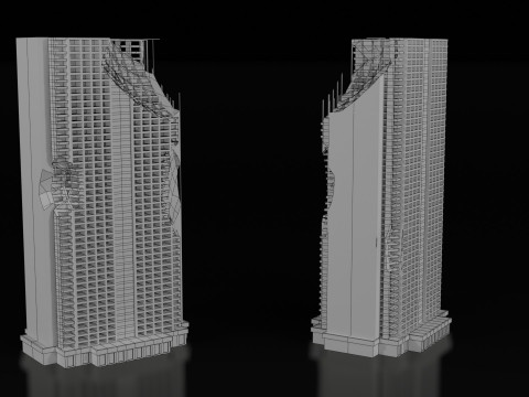 Low Poly Ruined Building - Game Ready - PBR 3D 模型