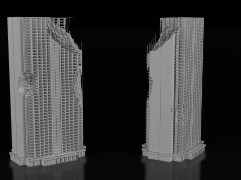 Low Poly Ruined Building - Game Ready - PBR 3D Model