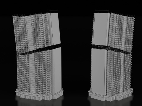 Low Poly Ruined Building - Game Ready - PBR 3D 模型
