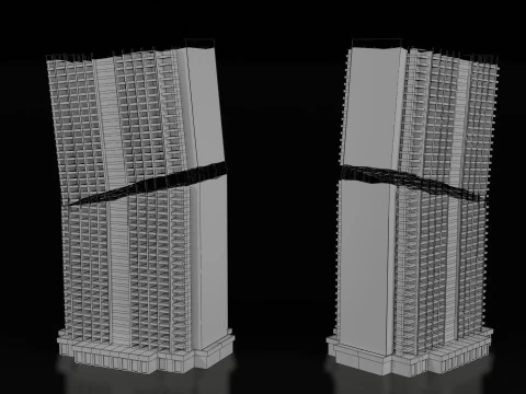 Low Poly Ruined Building - Game Ready - PBR 3D Model