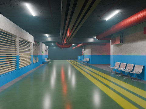 Basement Area - Low Poly - Game Ready - PBR 3D Model