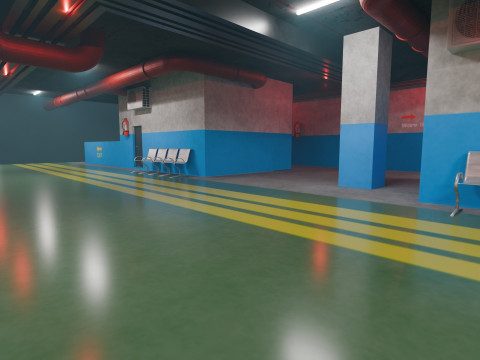 Basement Area - Low Poly - Game Ready - PBR Modelo 3D