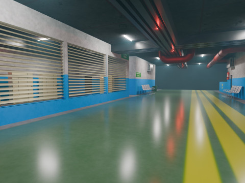 Basement Area - Low Poly - Game Ready - PBR Modelo 3D