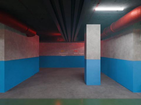 Basement Area - Low Poly - Game Ready - PBR 3D Model
